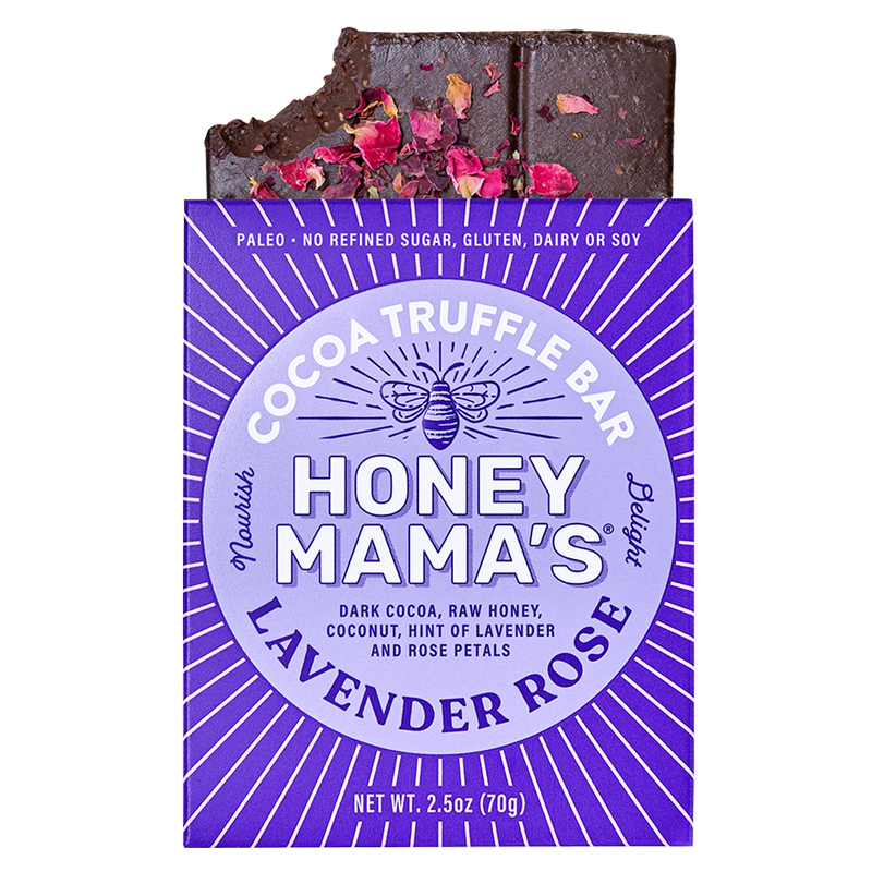 Honey Mama's Lavender Rose Cocoa Truffle Bar 2.5oz