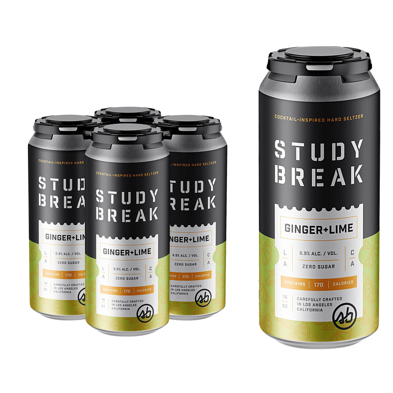Study Break Ginger + Lime Hard Seltzer 4pk 16oz Cans - BevMo! – BevMo!