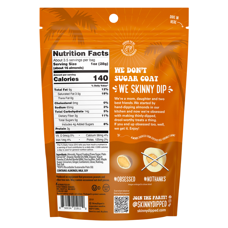 SkinnyDipped Pumpkin Spice Almonds 3.5oz