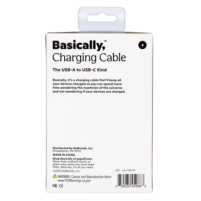 Basically, Charging Bundle USB-C to USB-A Cable with Dual-Port USB and USB-C Wall Charger
