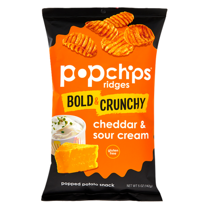 Popchips Ridges Cheddar & Sour Cream Potato Chips 5oz