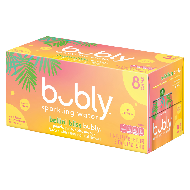 Bubly Bellini Bliss 12oz 8pk