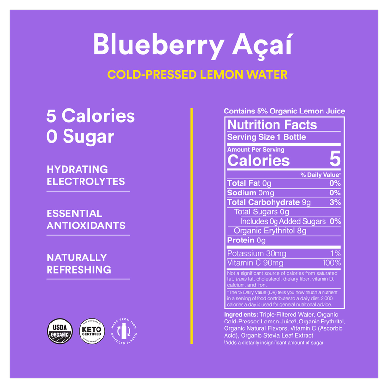 Lemon Perfect Blueberry Acai 12oz Btl