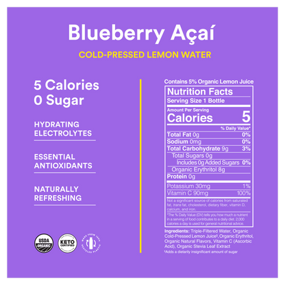 Lemon Perfect Blueberry Acai 12oz Btl