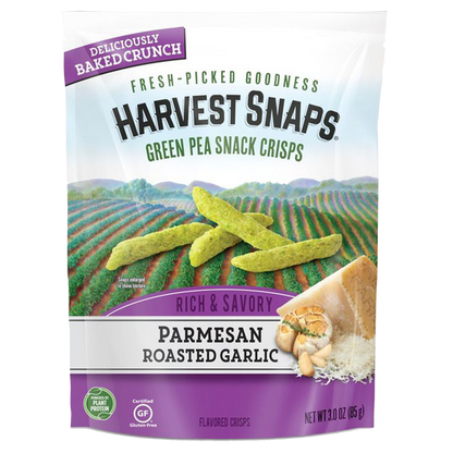 Harvest Snaps Crisps Parmesan Roasted Garlic 3oz Bag