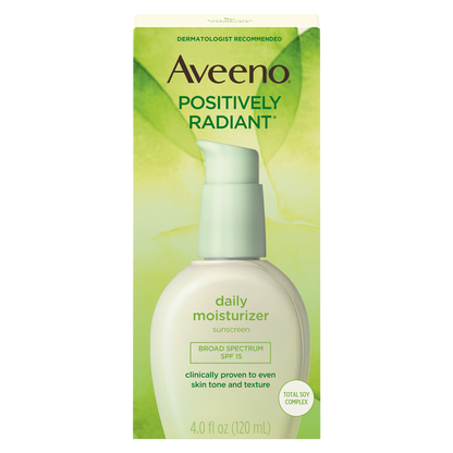 Aveeno Positively Radiant Daily Face Soy Moisturizer SPF 15 4oz