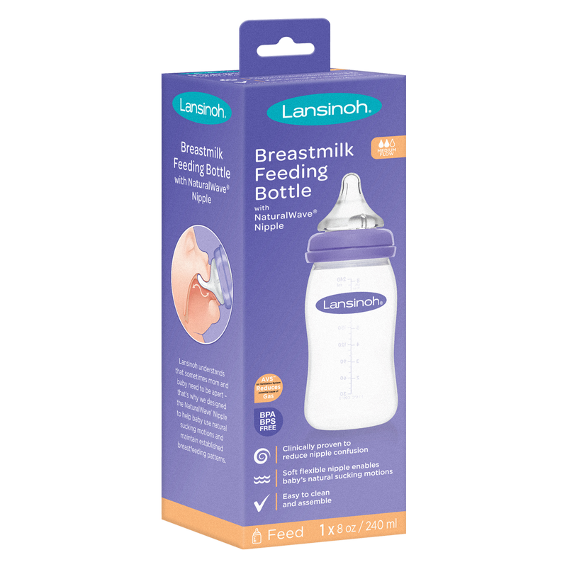 Lansinoh Momma Feeding Bottle with Natural Wave Nipple 8oz