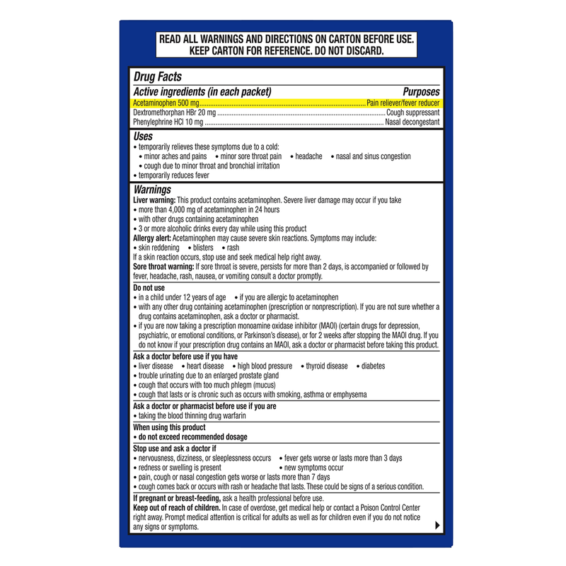 Derma Flu Tea Theraflu Green Tea & Honey Lemon Multi-Symptom Severe Cold Relief ...