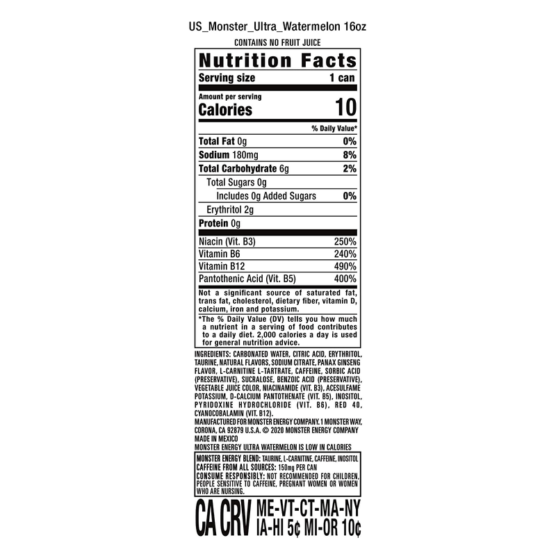 Monster Ultra Watermelon 4pk