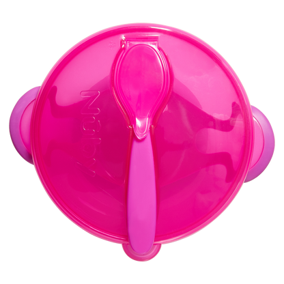 Nuby Easy Go Suction Bowl with Lid & Snap-In Spoon