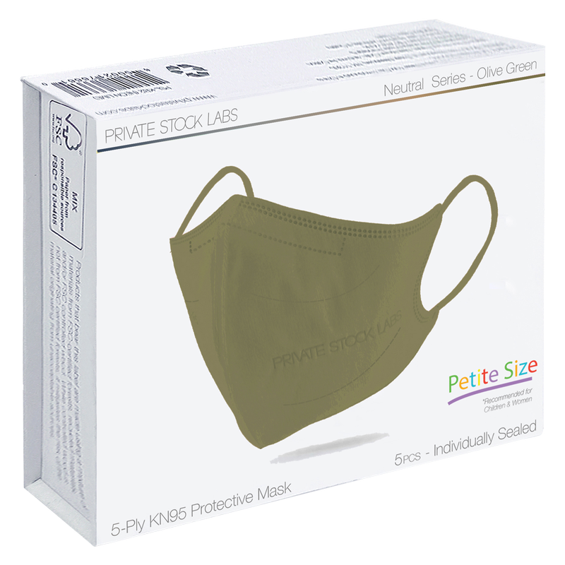 Petite KN95 Protective Mask - Neutral Series - Olive Green (Pack of 5)