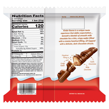 Kinder Bueno Candy Bar 4ct
