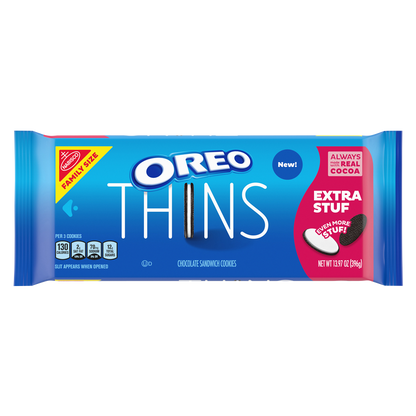 Oreo Thins Extra Stuf Chocolate Sandwich Cookies Family Size 13.97oz