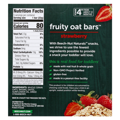 Beech-Nut Strawberry Fruity Oat Bars 3.9oz