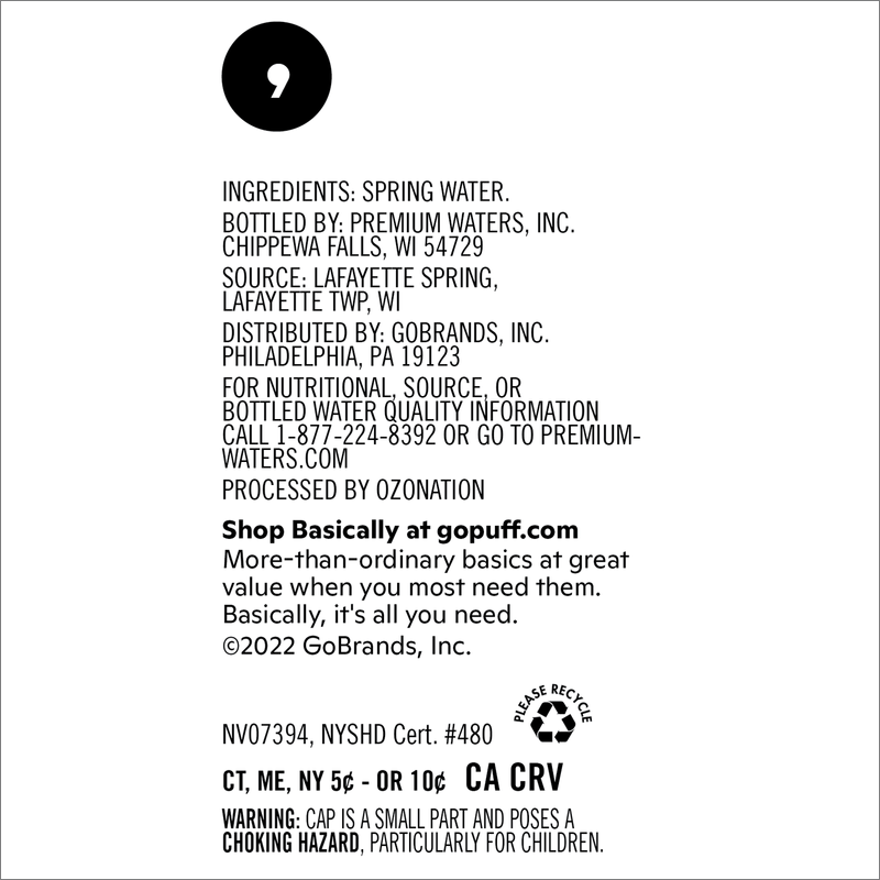 Basically, 1.5L Spring Water (Pack of 12) - BevMo! โ BevMo!