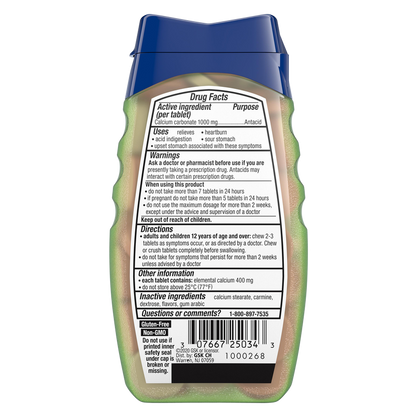 Tums Naturals Black Cherry & Watermelon Ultra Strength Antacid Chewable Tablets 56ct