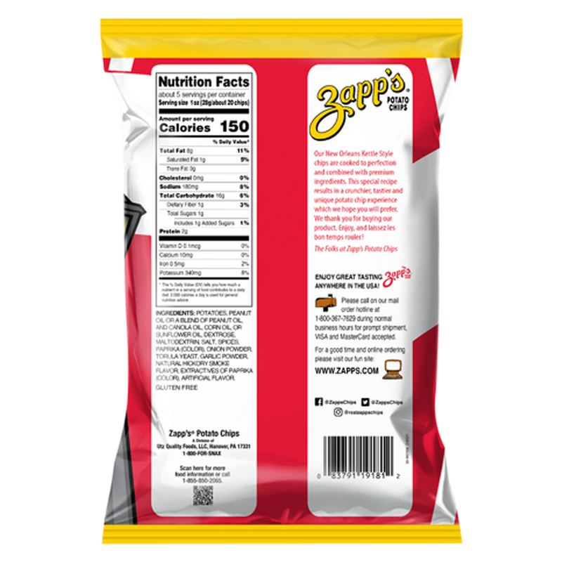 Zapp's Cajun Crawtator Kettle Potato Chips 4.75oz