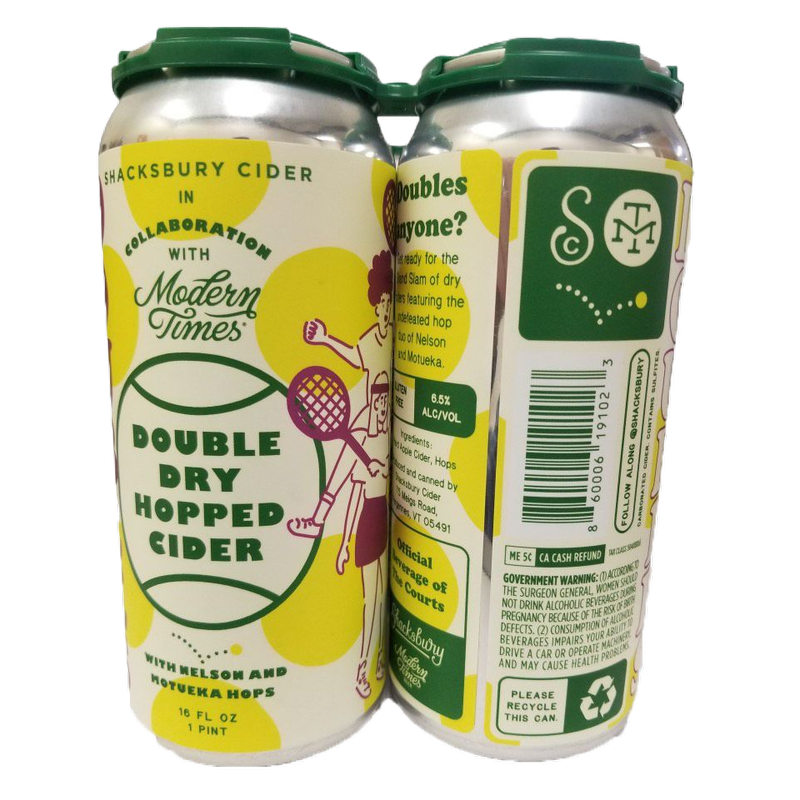 Shacksbury X Modern Times Collaboration Doubles Cider 4pk 16oz Cans