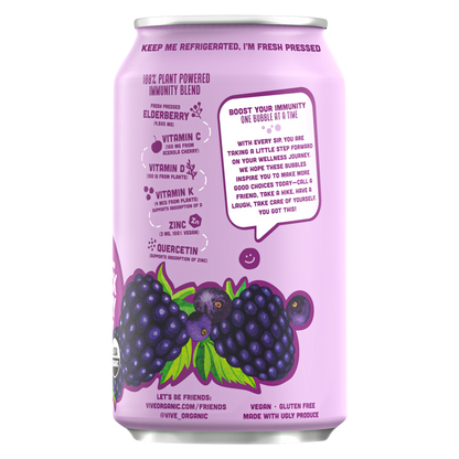 Vive Organic Sparkling Immunity Blackberry Elderberry 12oz