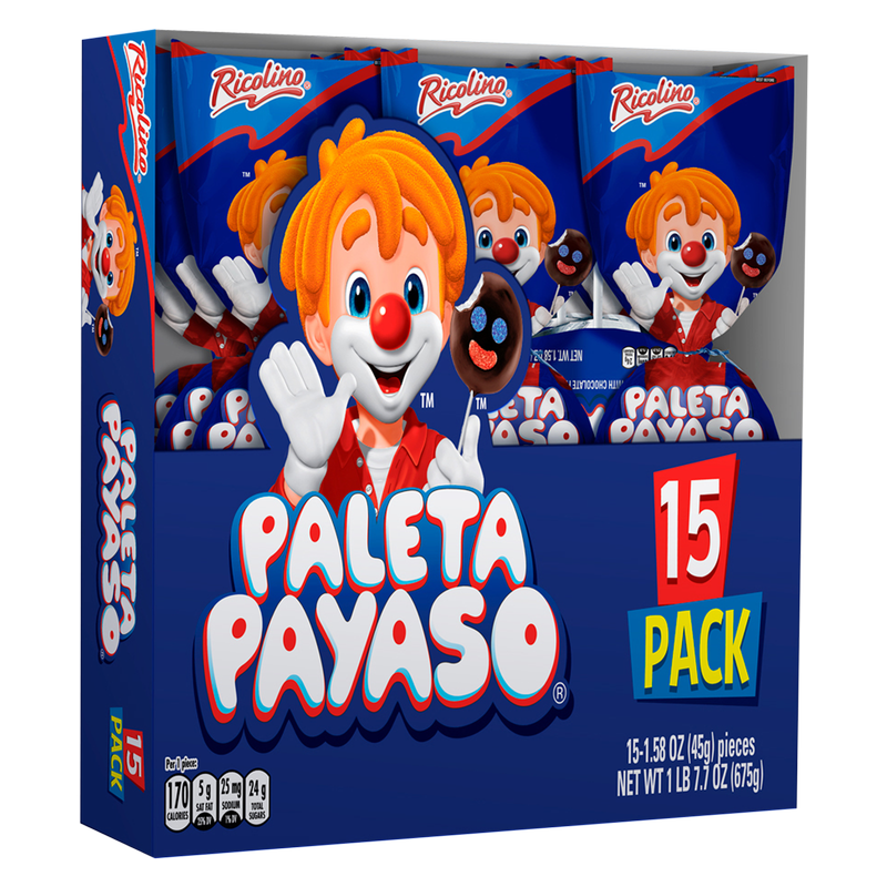 Ricolino Paleta Payaso Mini 15ct