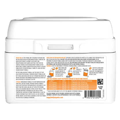 Happy Baby Organic Infant Formula Powder with Iron Stage 1 (0-12 months) 21oz
