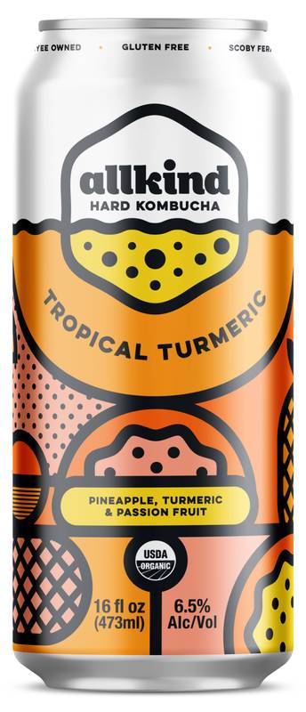Allkind Hard Kombucha Tropical Turmeric Single 16oz Can