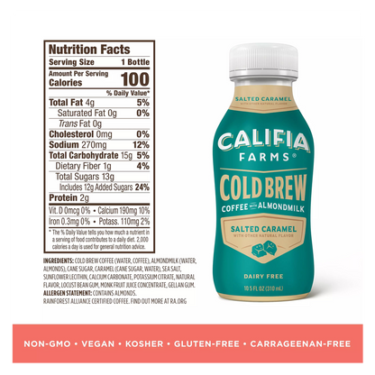 Califia Farms Salted Caramel Cold Brew Coffee with Almond Milk 10.5oz