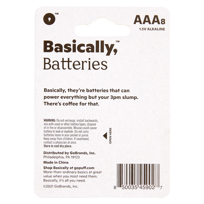 Basically, 8ct AAA Alkaline Batteries (Pack of 2)