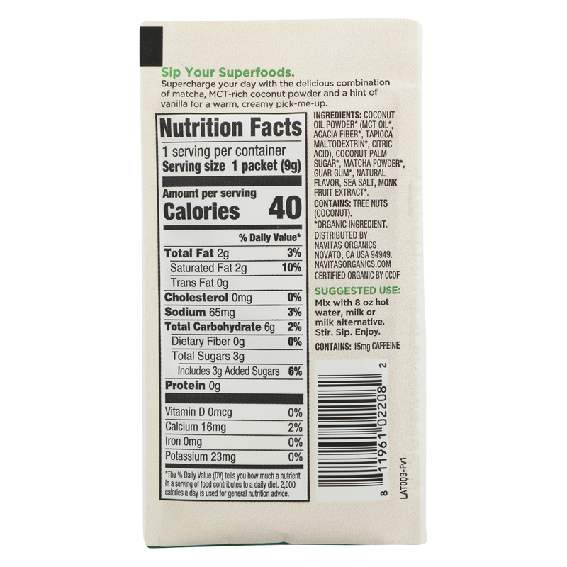 Navitas Organics Matcha Latte 0.31oz