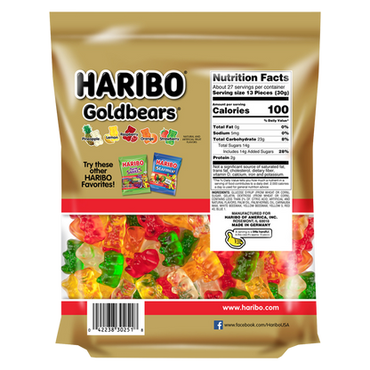 Haribo Goldbears Gummi Candy 28.8oz