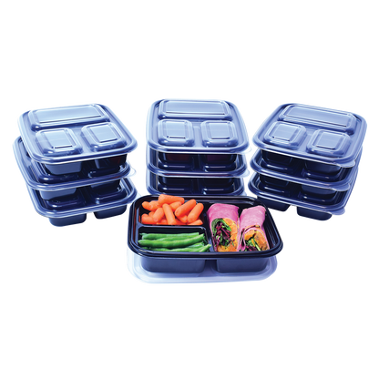 2-Section Meal Prep Food Container & Lid Set 10ct