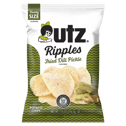 Utz Potato Chips Ripples Fried Dill Pickle 7.75 oz