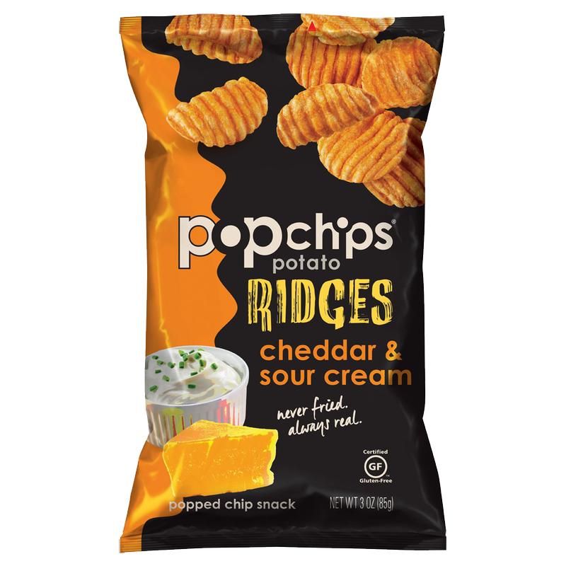 Popchips Ridges Cheddar & Sour Cream Potato Chips 3oz