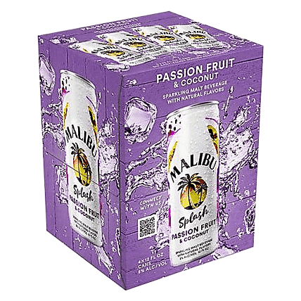 Malibu Splash Passion Fruit 4pk 12oz Can