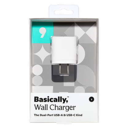 Basically, Charging Bundle Lightning to USB-A Cable with Dual-Port USB and USB-C Wall Charger