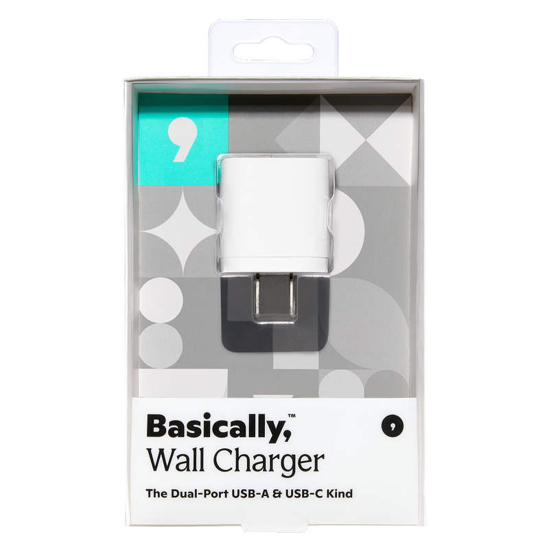 Basically, Charging Bundle USB-C to USB-A Cable with Dual-Port USB and USB-C Wall Charger
