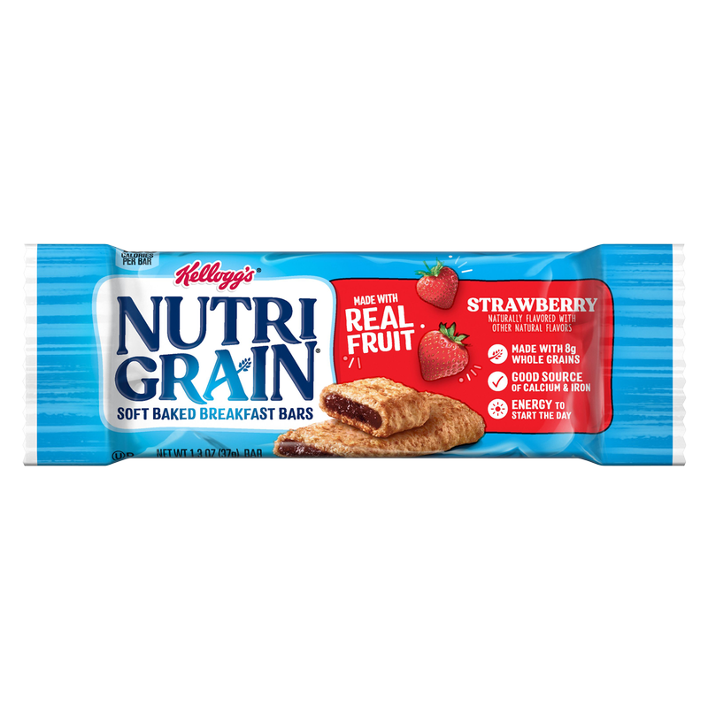 Kellogg's Nutri-Grain Strawberry Soft Baked Breakfast Bars 1.3oz Made with Whole Grain