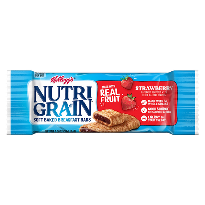 Kellogg's Nutri-Grain Strawberry Soft Baked Breakfast Bars 1.3oz Made with Whole Grain