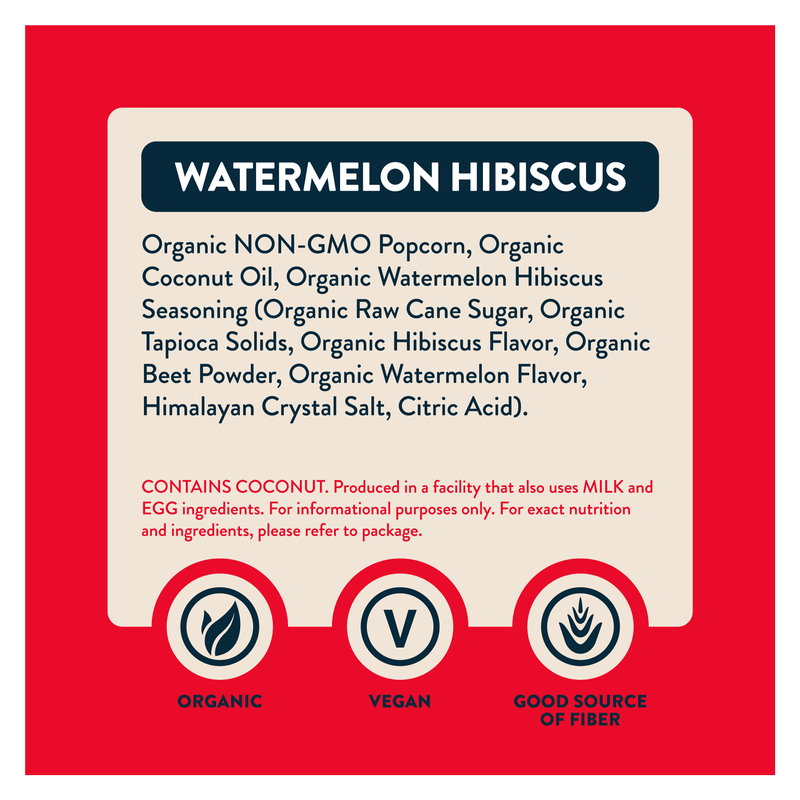 LesserEvil Watermelon Hibiscus Organic Popcorn 5oz