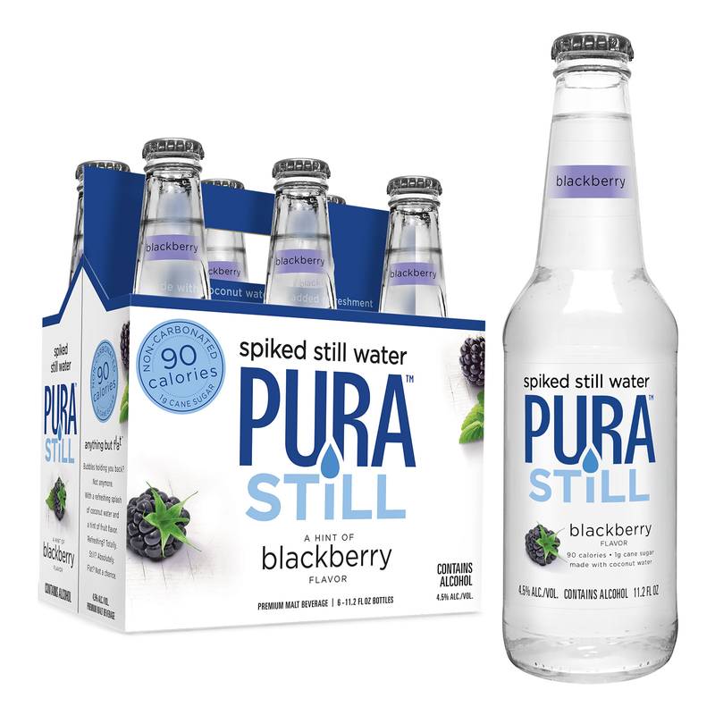 Pura Still Spiked Water Blackberry 6pk 11.2oz Btl 4.5% ABV