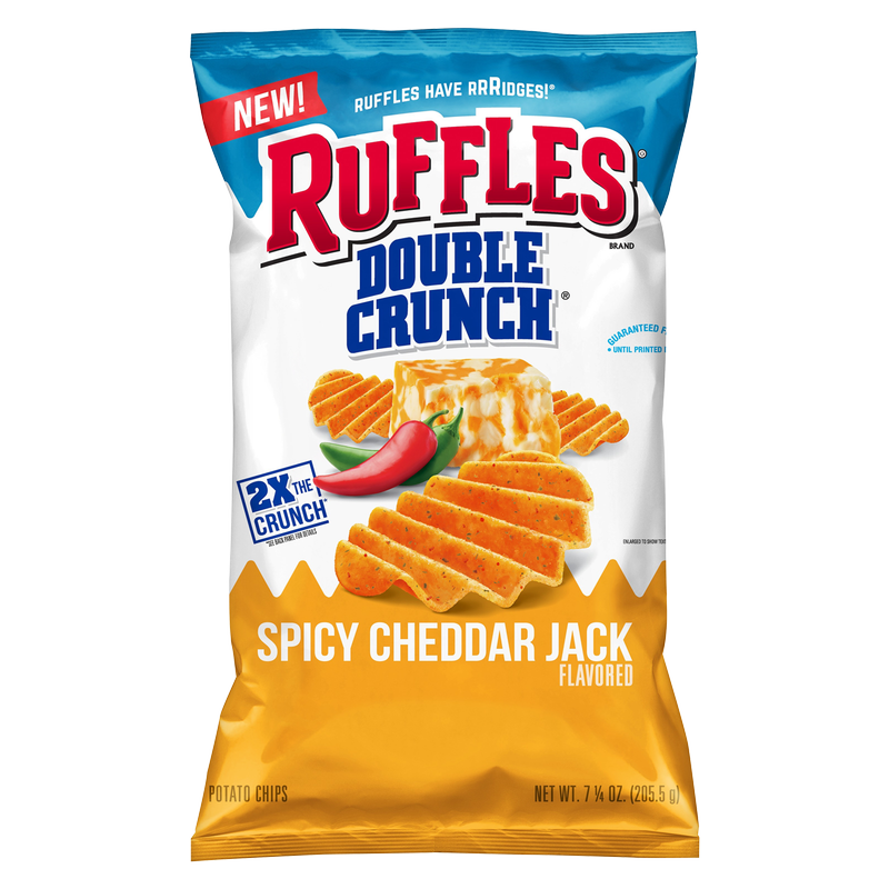 Ruffles Double Crunch Spicy Cheddar Jack Potato Chips 7.25oz – BevMo!