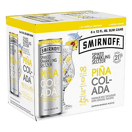 Smirnoff Spiked Sparkling Seltzer Pina Colada 6pk 12oz Can