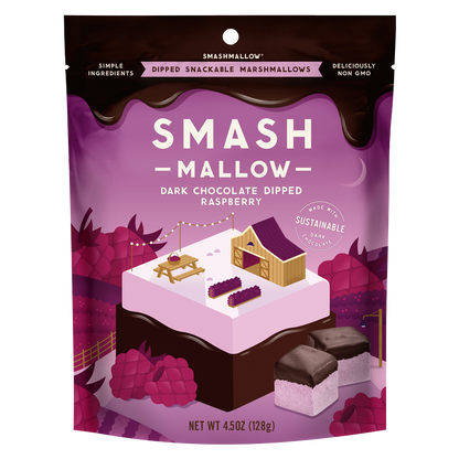 Smashmallow Dark Chocolate Dipped Raspberry Marshmallows 4.5oz