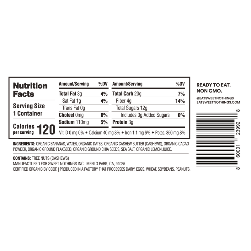 Sweet Nothings Smoothie Cup - Chocolate 3.5oz