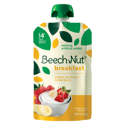 Beech-Nut Yogurt, Banana, Strawberry Breakfast On-The-Go 3.5oz