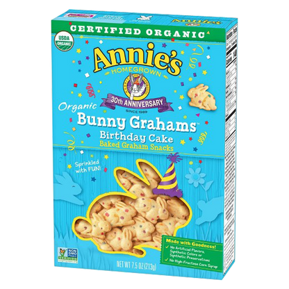 Annie's Homegrown Organic Birthday Cake Bunny Grahams 7.5oz