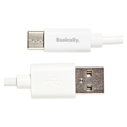 Basically, Charging Bundle USB-C to USB-A Cable with Dual-Port USB and USB-C Wall Charger