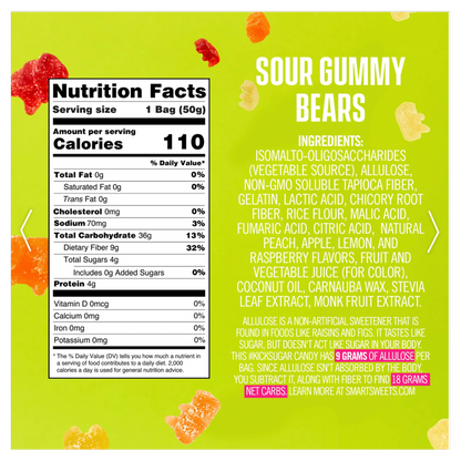 Smart Sweets Sour Gummy Bear 1.8oz