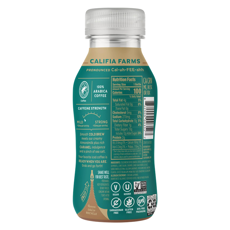 Califia Farms Salted Caramel Cold Brew Coffee with Almond Milk 10.5oz