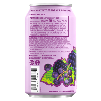 Vive Organic Sparkling Immunity Blackberry Elderberry 12oz